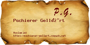 Pschierer Gellért névjegykártya